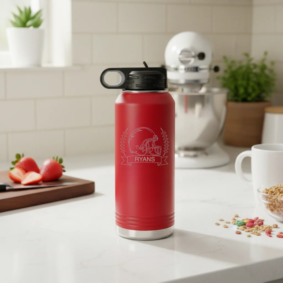 Personalized Football Water Bottle
