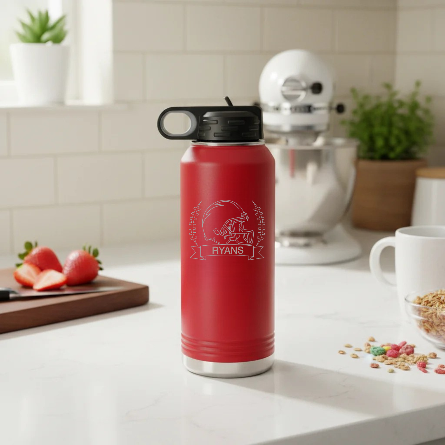 Personalized Football Water Bottle