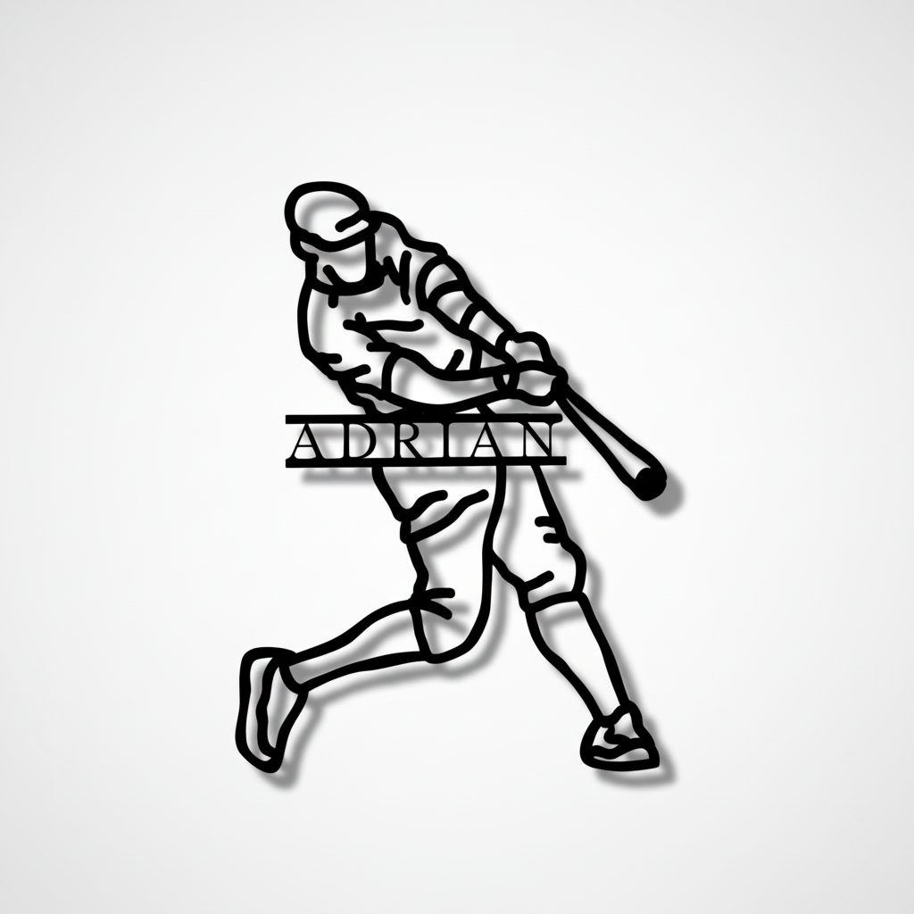 Personalized Baseball Player Sign