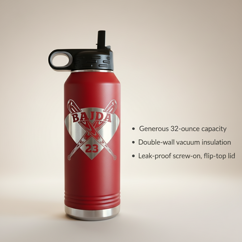 Custom Baseball Water Bottle