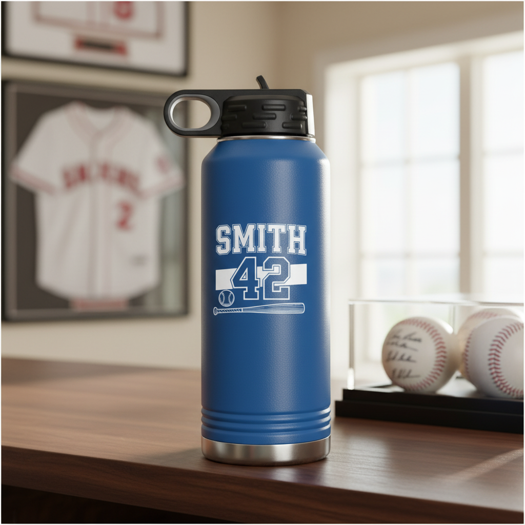 Personalized Baseball Player Bottle