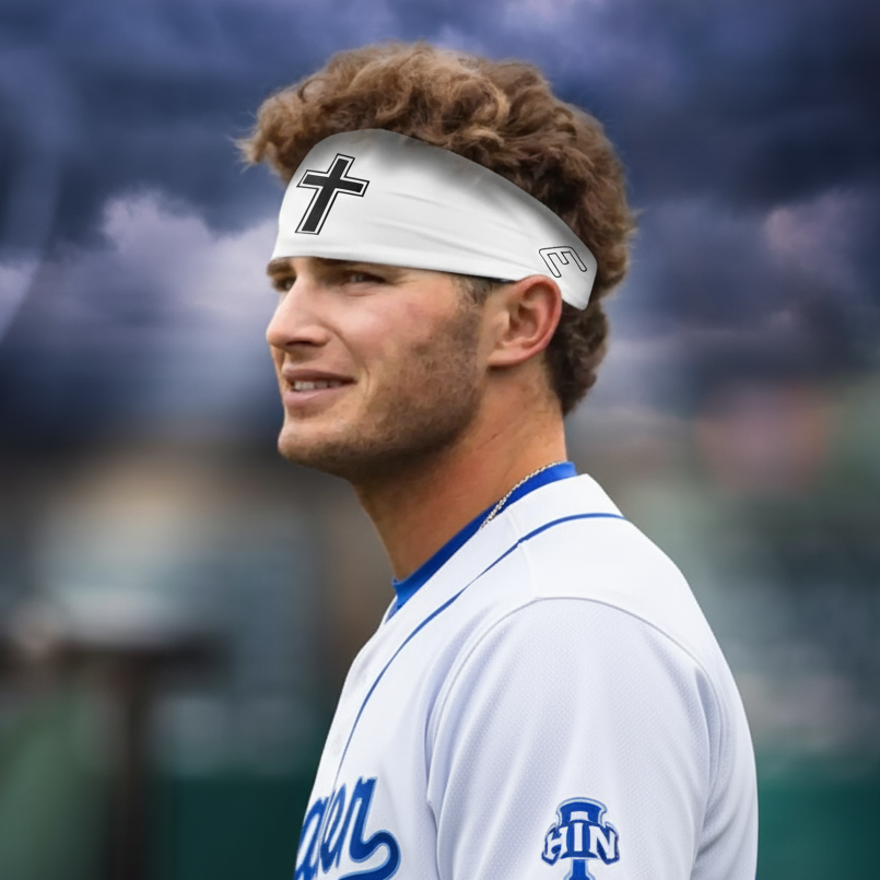 Faith Cross White Headband