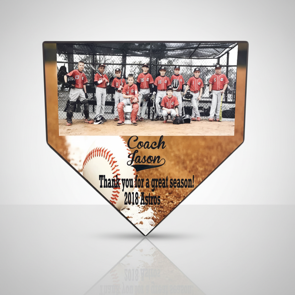 Baseball Home Plate Photo Plaque