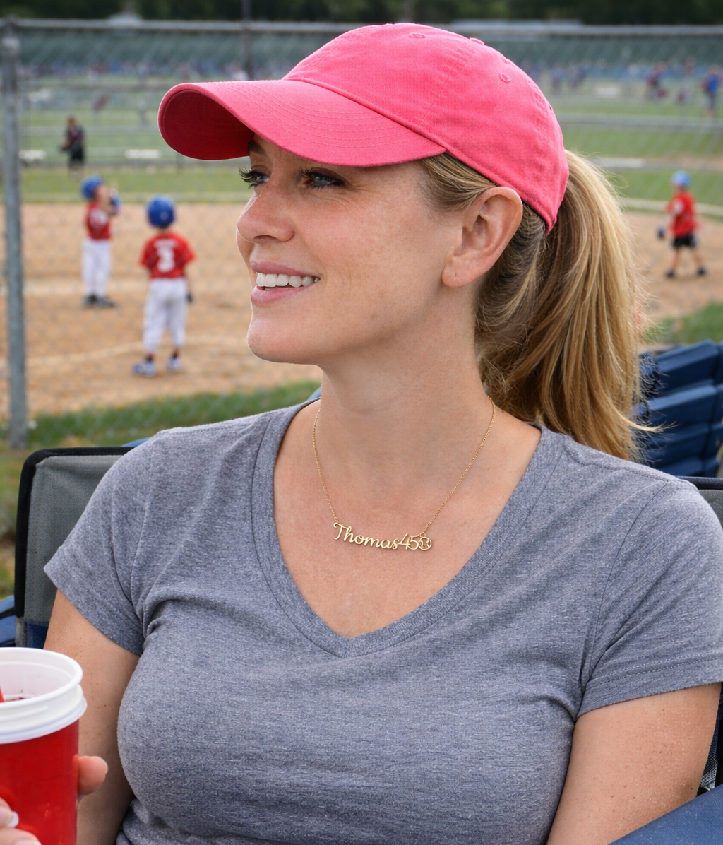 Personalized Baseball Mom Necklace