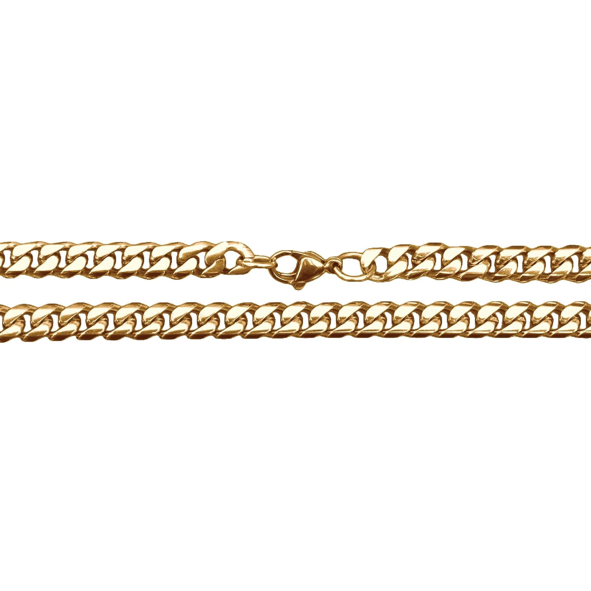 6mm Cuban Link Chain Necklace - 14K Gold Plated Stainless Steel