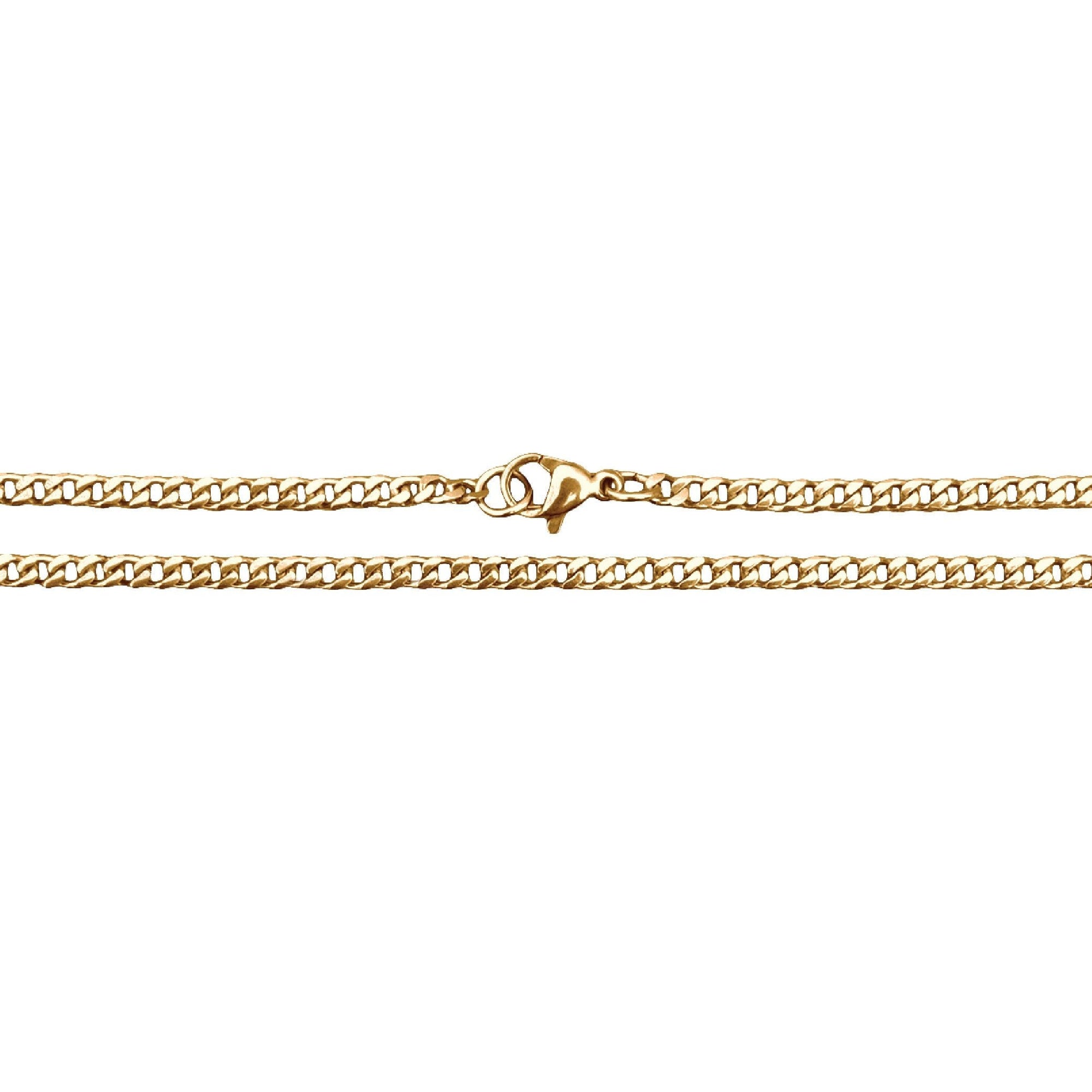 3mm Cuban Link Chain Necklace - 14K Gold Plated Stainless Steel