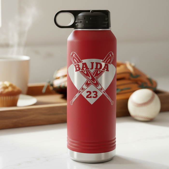 Custom Baseball Water Bottle