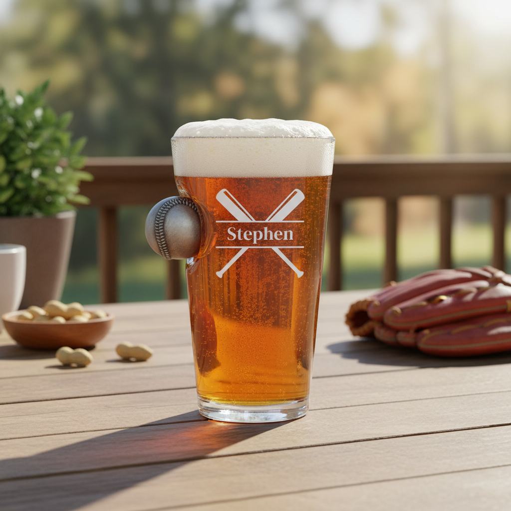 Diamond Dugout Personalized Pint Glass