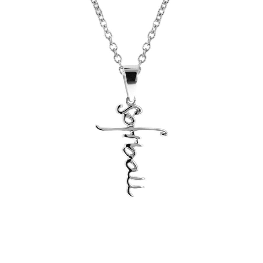 Softball Script Cross Necklace