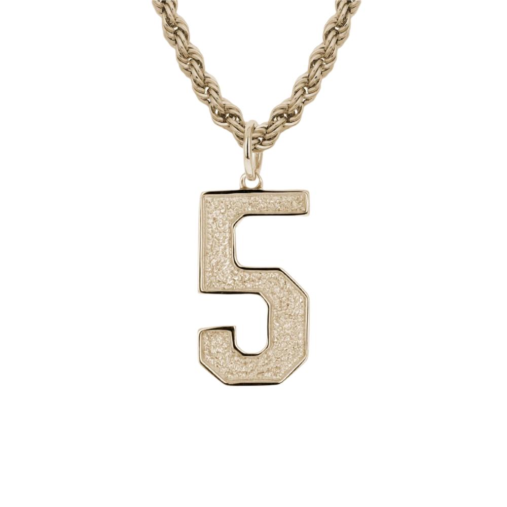 Brushed Custom Number Necklace