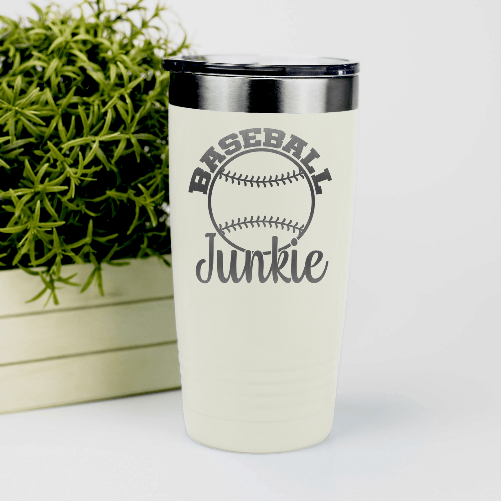 White baseball tumbler Addicted To The Diamond