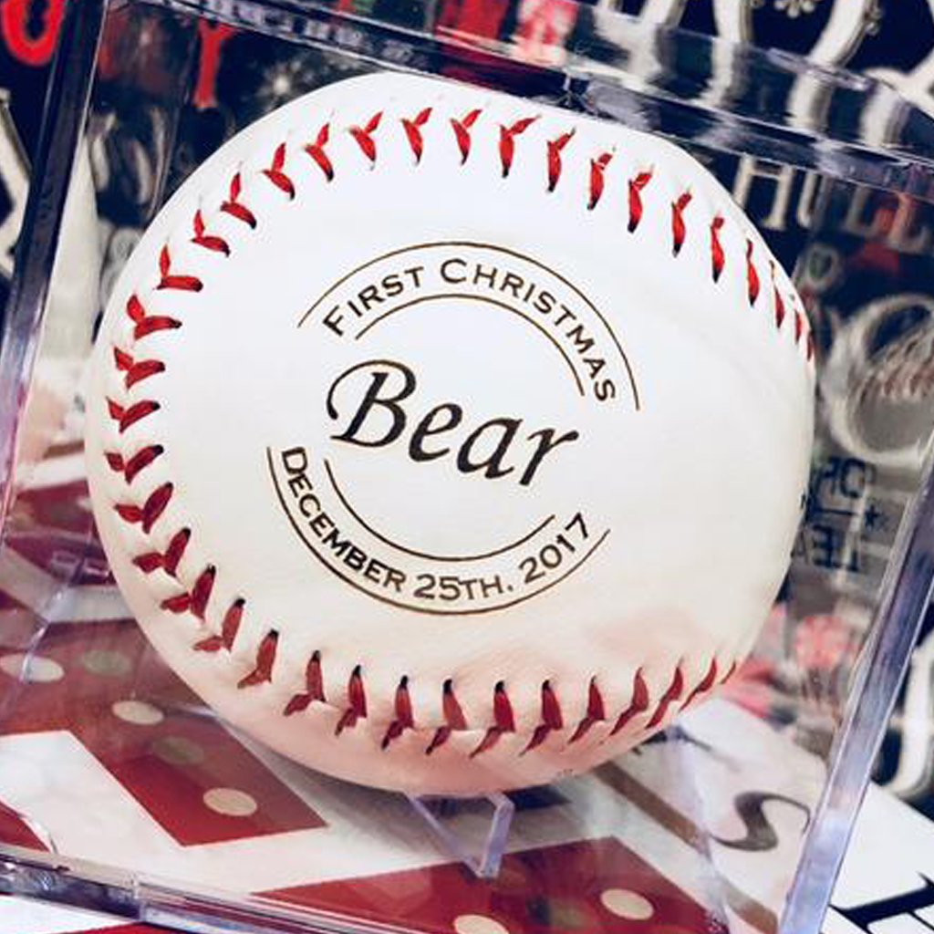 Classic Custom Baseball with display case baseball dad gift