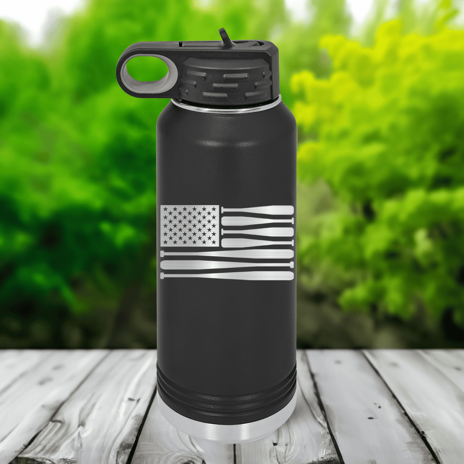 Funny Star-Spangled Bats 32 Oz Water Bottle 