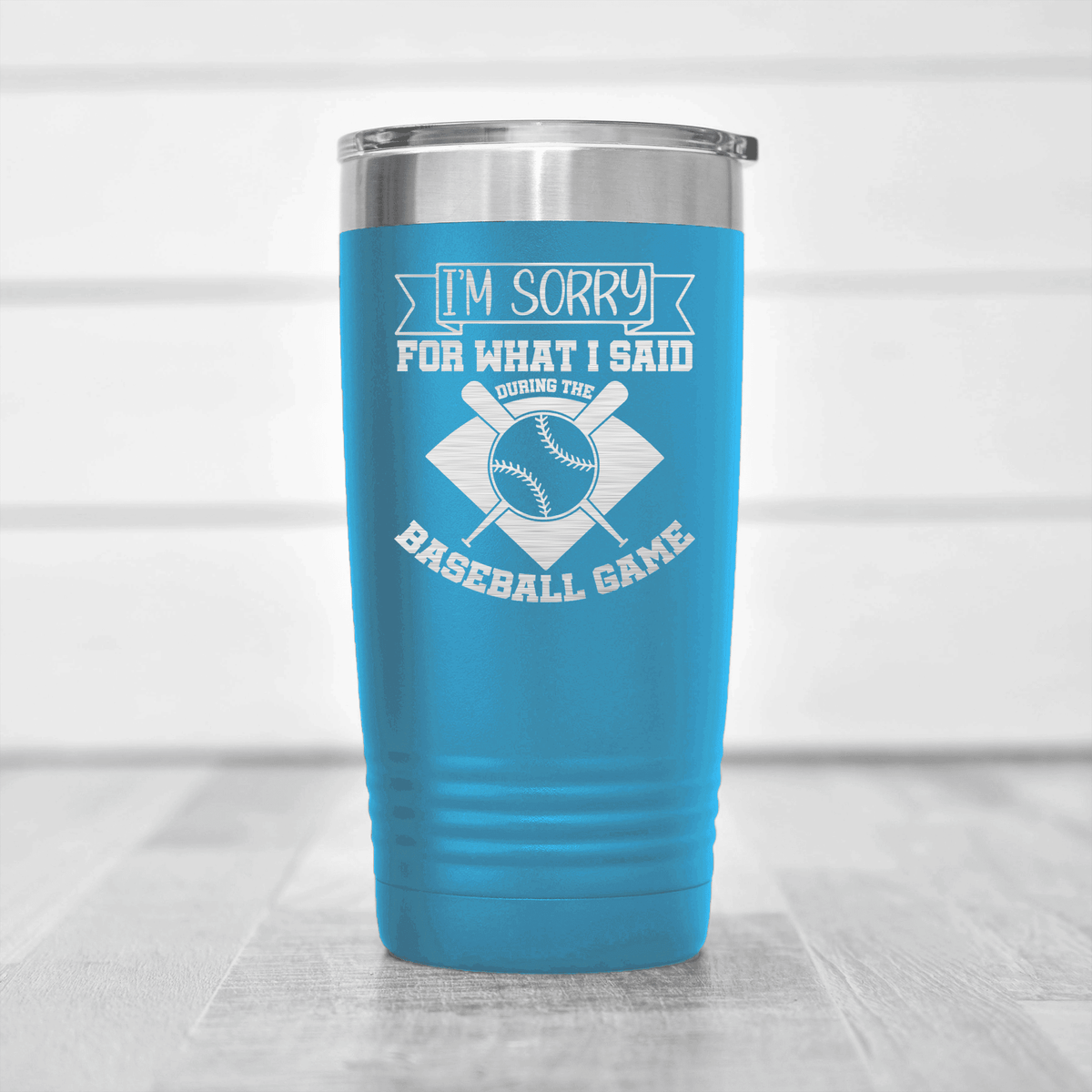 Light Blue baseball tumbler Baseball Game Day Regrets