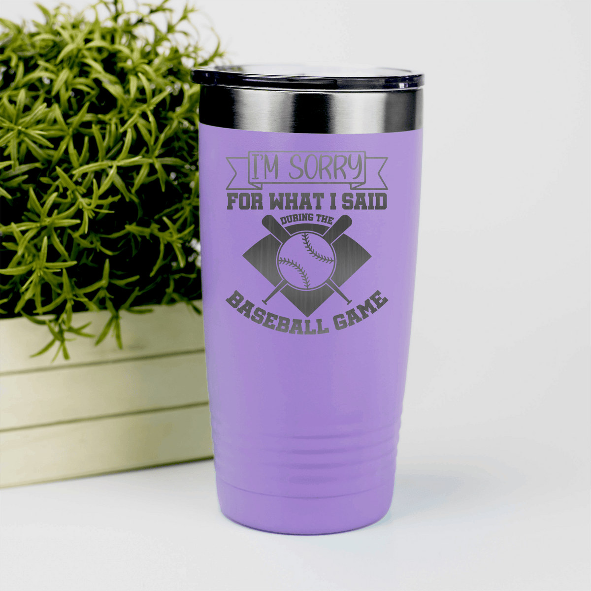 Light Purple baseball tumbler Baseball Game Day Regrets