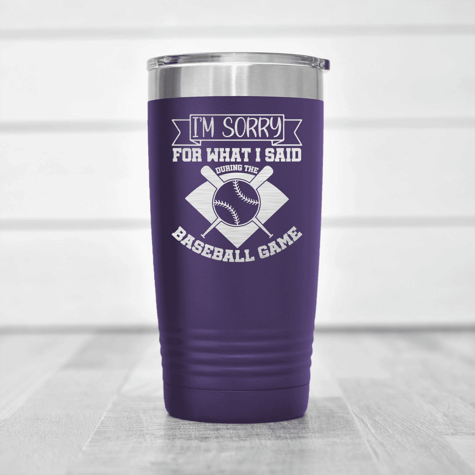 Purple baseball tumbler Baseball Game Day Regrets