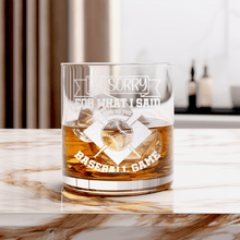 Load image into Gallery viewer, Baseball Game Day Regrets Whiskey Glass
