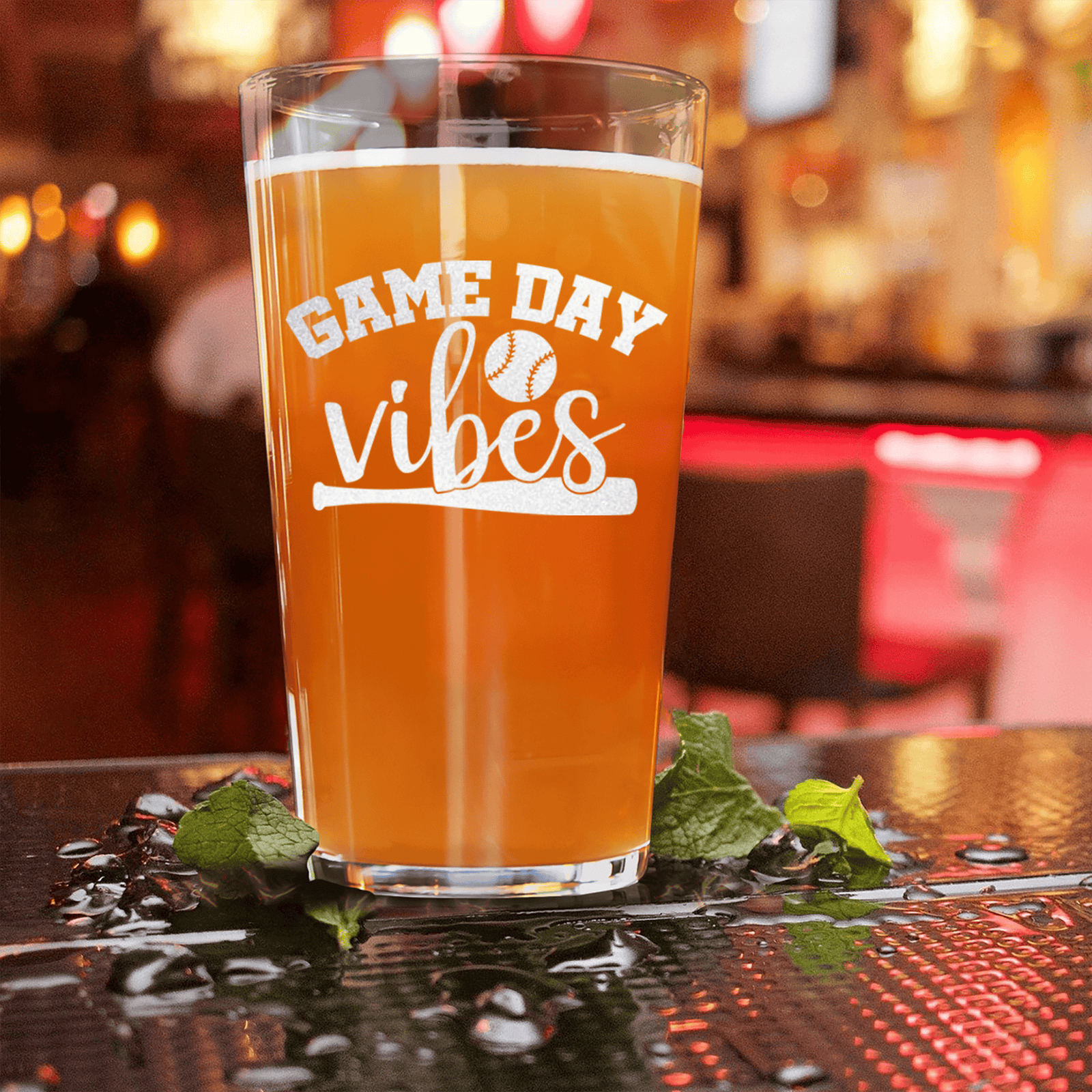 Baseball Mood Pint Glass