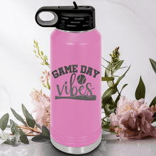 Load image into Gallery viewer, Light Purple Baseball Water Bottle With Baseball Mood Design
