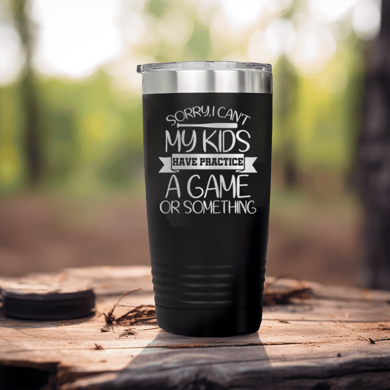 Black baseball tumbler Busy Ballpark Nights