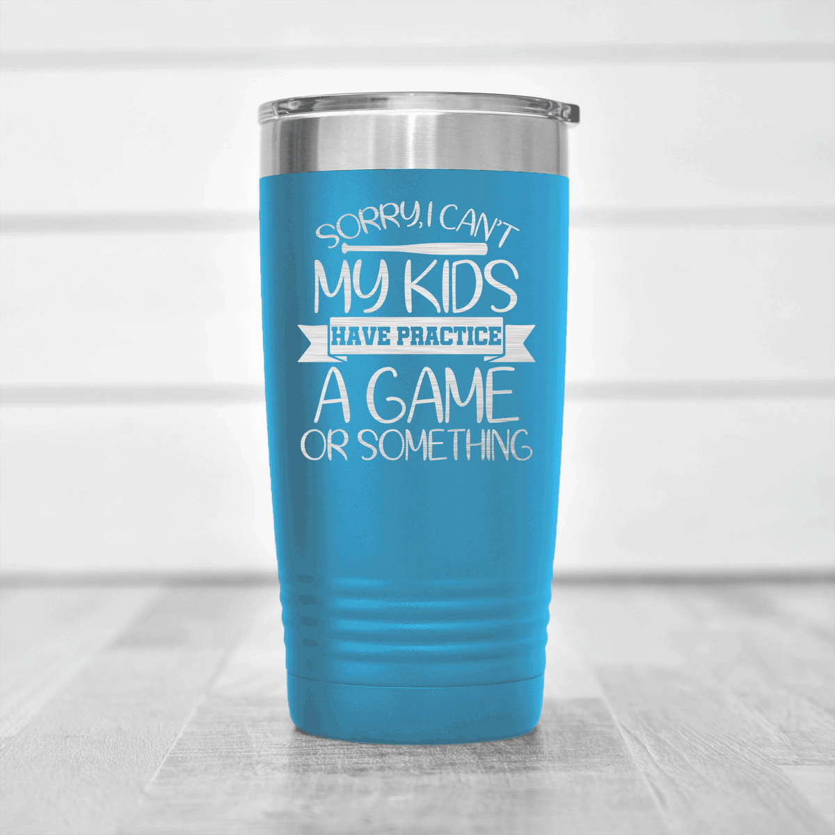 Light Blue baseball tumbler Busy Ballpark Nights