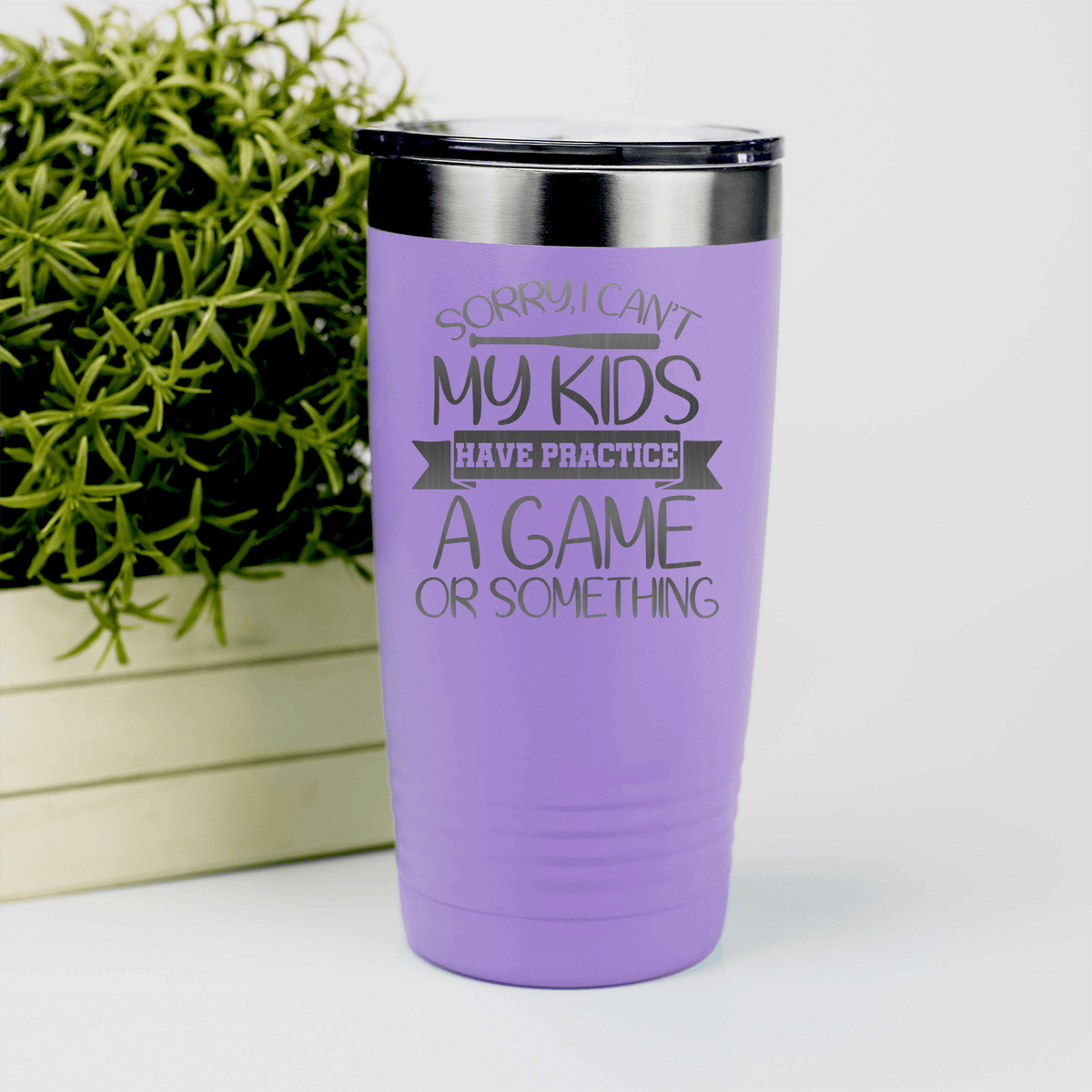 Light Purple baseball tumbler Busy Ballpark Nights