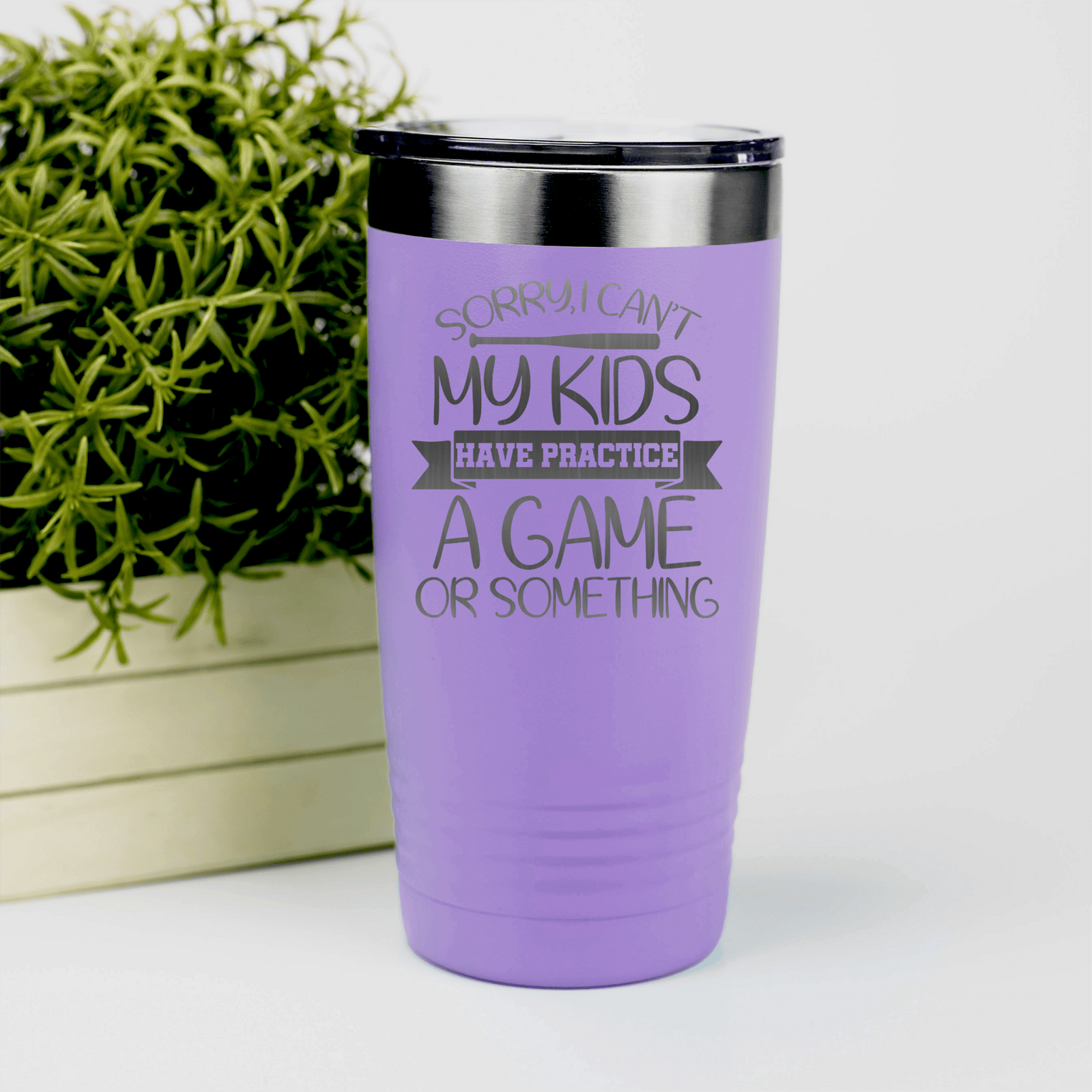 Light Purple baseball tumbler Busy Ballpark Nights