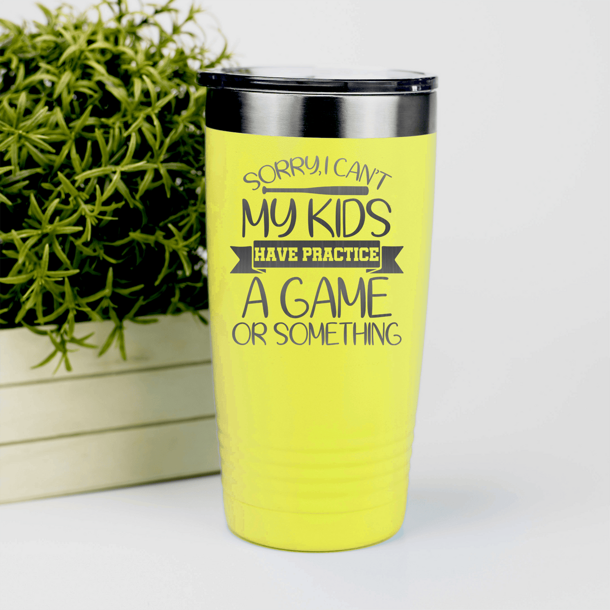 Yellow baseball tumbler Busy Ballpark Nights