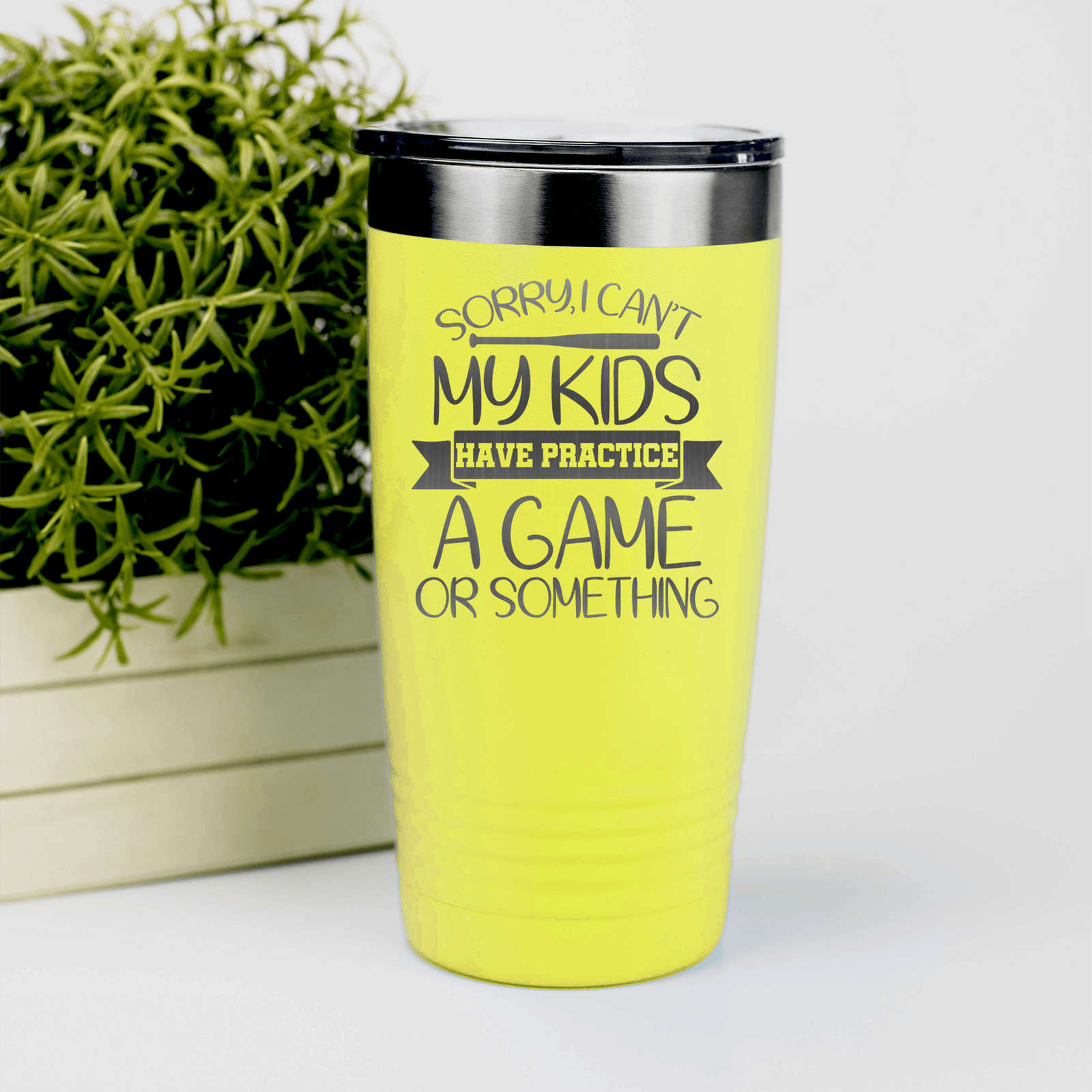 Yellow baseball tumbler Busy Ballpark Nights