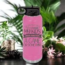 Load image into Gallery viewer, Pink Baseball Water Bottle With Busy Ballpark Nights Design
