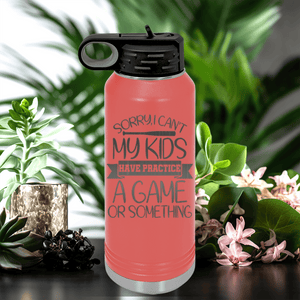 Salmon Baseball Water Bottle With Busy Ballpark Nights Design