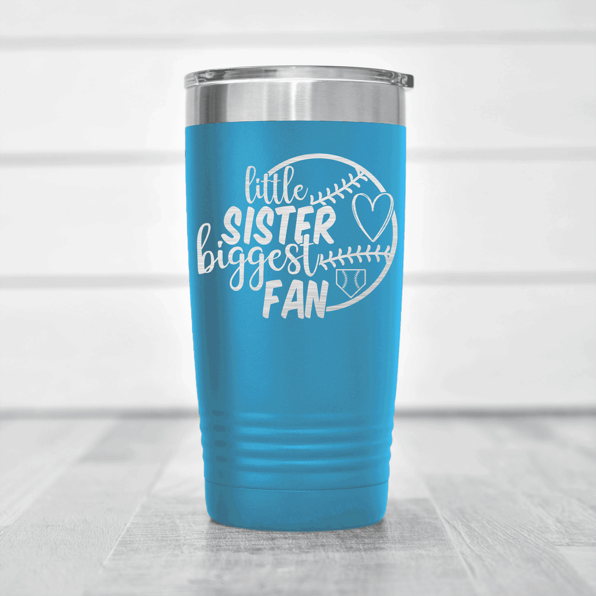 Light Blue baseball tumbler Cheering From The Sidelines Sister