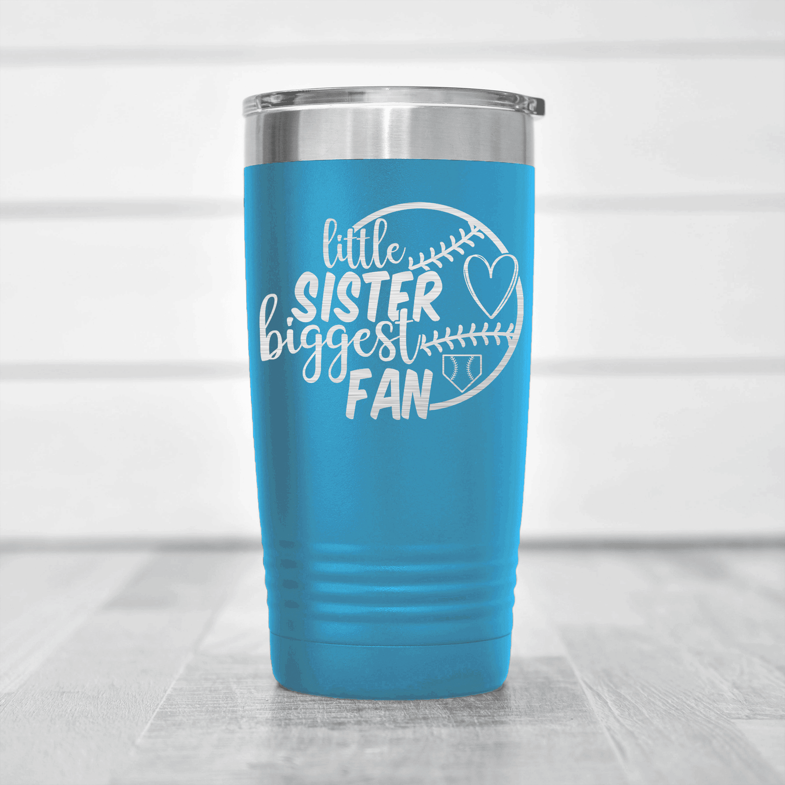 Light Blue baseball tumbler Cheering From The Sidelines Sister