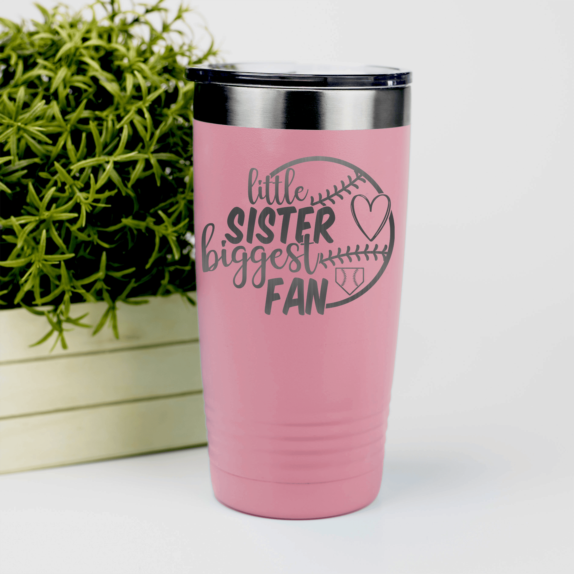 Salmon baseball tumbler Cheering From The Sidelines Sister