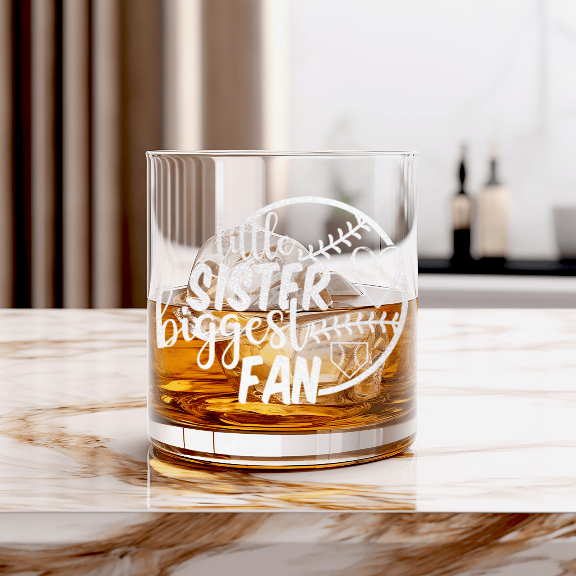 Cheering From The Sidelines Sister Whiskey Glass