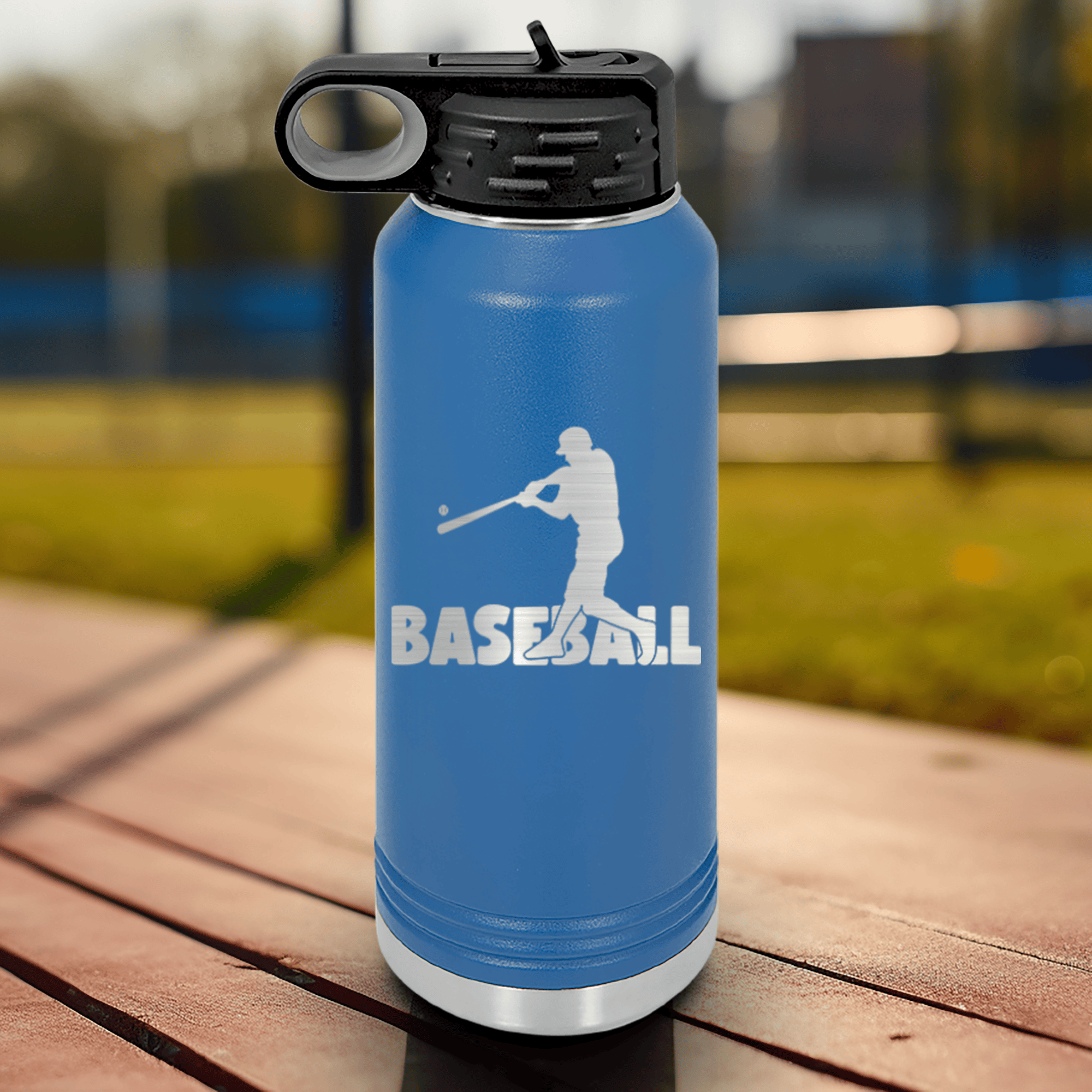 Blue Baseball Water Bottle With Diamond Prodigy Design