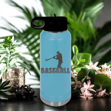 Load image into Gallery viewer, Light Blue Baseball Water Bottle With Diamond Prodigy Design
