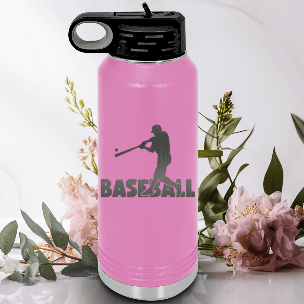 Light Purple Baseball Water Bottle With Diamond Prodigy Design