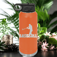 Load image into Gallery viewer, Orange Baseball Water Bottle With Diamond Prodigy Design
