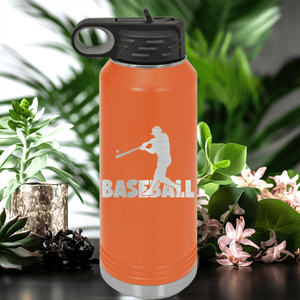 Orange Baseball Water Bottle With Diamond Prodigy Design