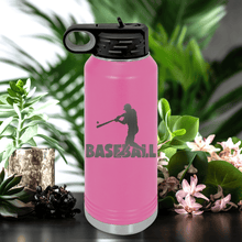 Load image into Gallery viewer, Pink Baseball Water Bottle With Diamond Prodigy Design
