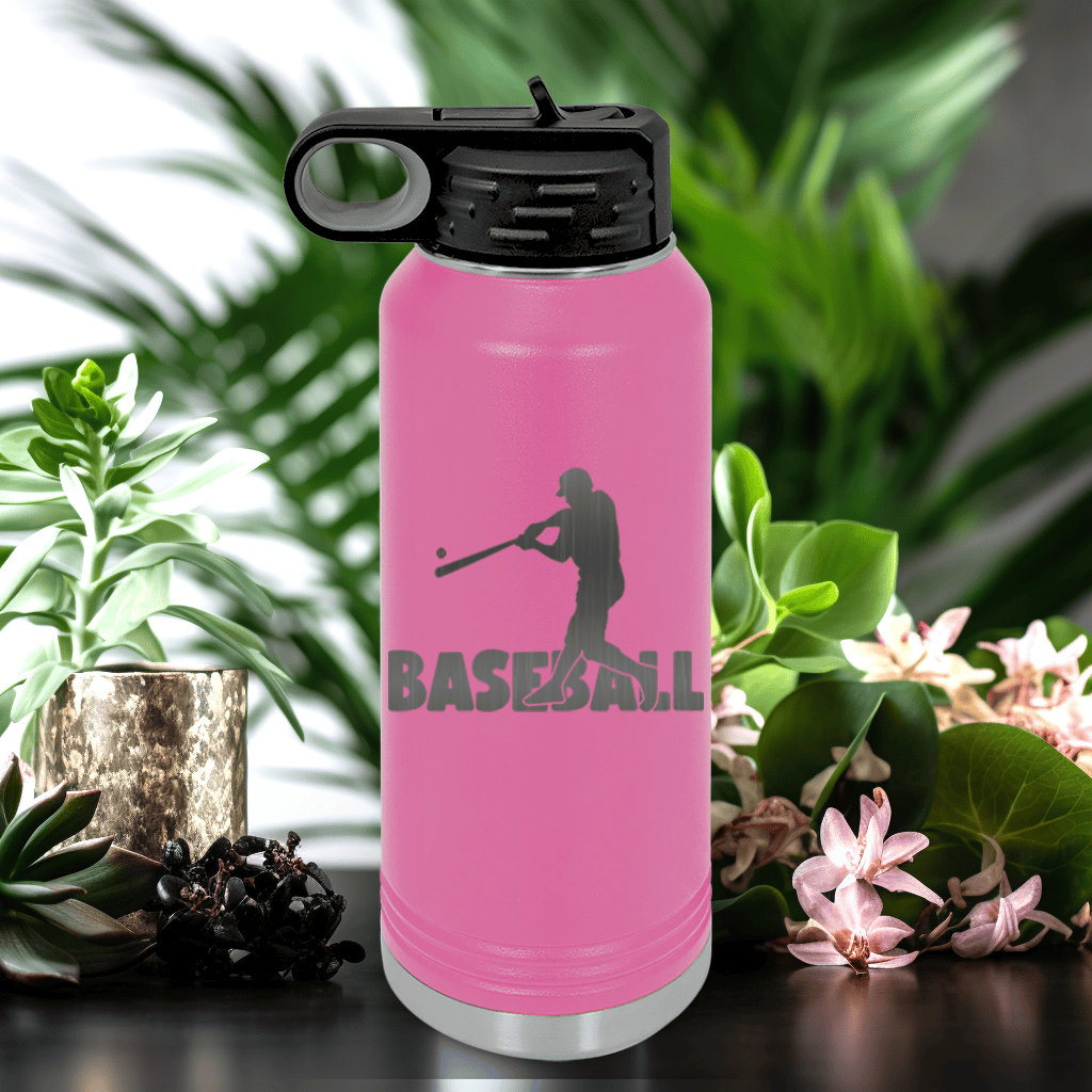 Pink Baseball Water Bottle With Diamond Prodigy Design