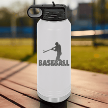 Load image into Gallery viewer, White Baseball Water Bottle With Diamond Prodigy Design

