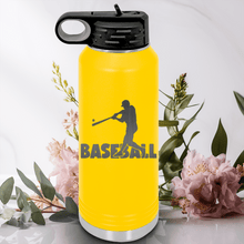 Load image into Gallery viewer, Yellow Baseball Water Bottle With Diamond Prodigy Design
