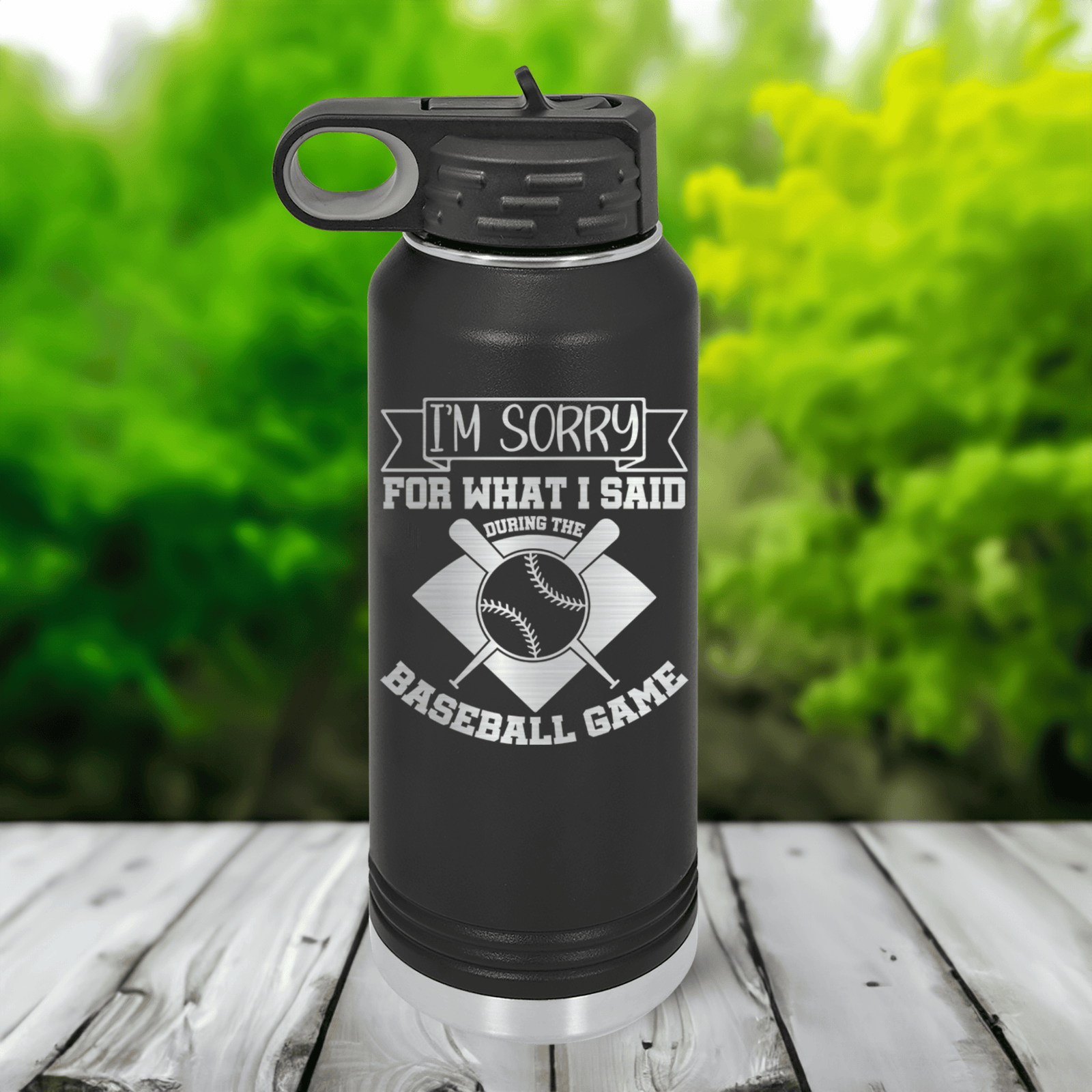 Funny Baseball Game Day Regrets 32 Oz Water Bottle 