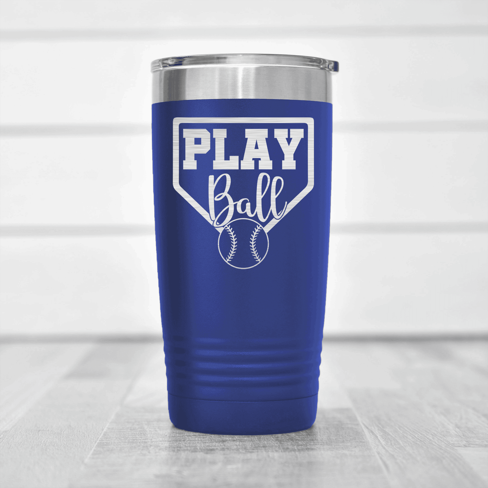 Blue baseball tumbler Its Game Time