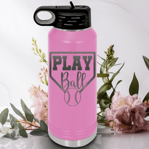 Light Purple Baseball Water Bottle With Its Game Time Design