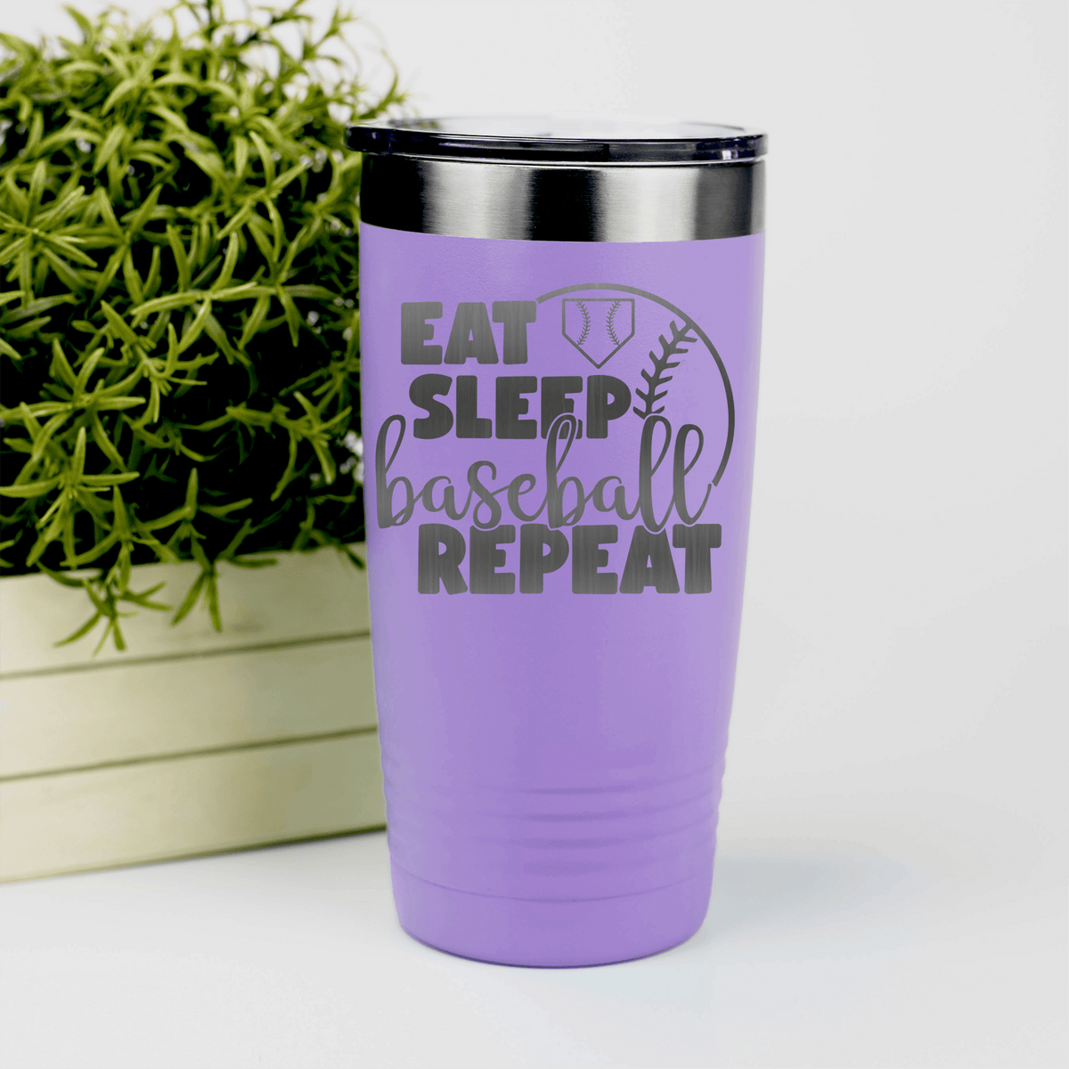 Light Purple baseball tumbler Lifes Rythm Baseball