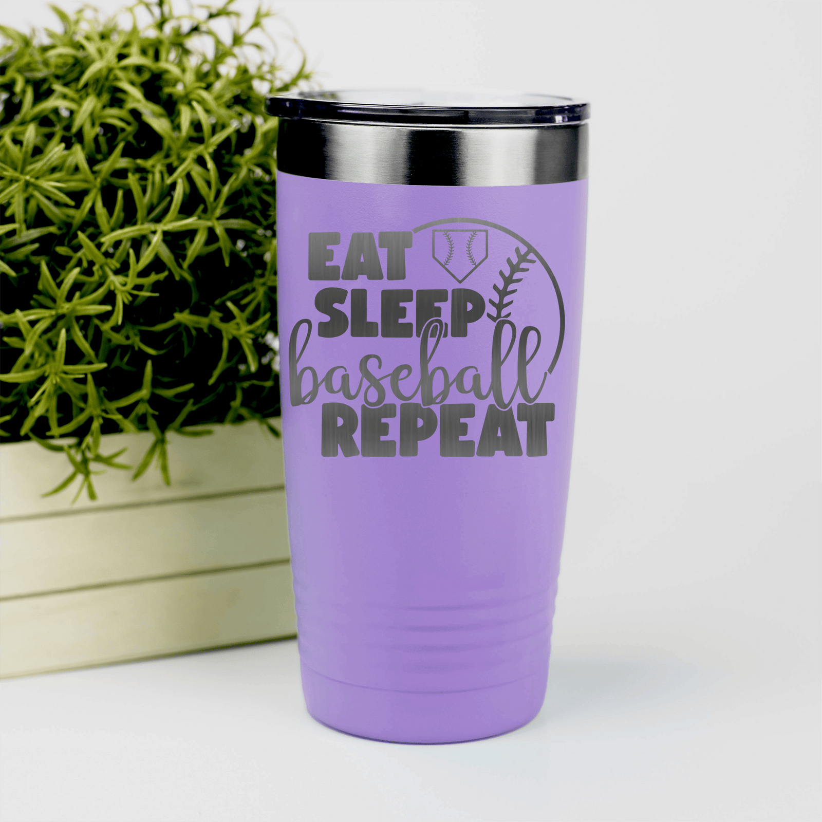 Light Purple baseball tumbler Lifes Rythm Baseball