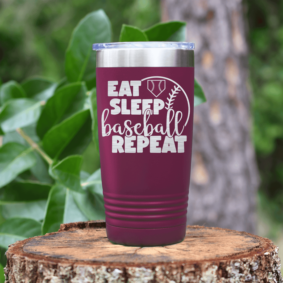 Maroon baseball tumbler Lifes Rythm Baseball